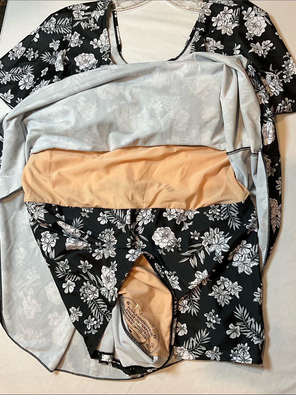 Ecupper Padded Short Sleeve Floral Swim Dress With Shorts Size 3XL - Picture 6 of 8
